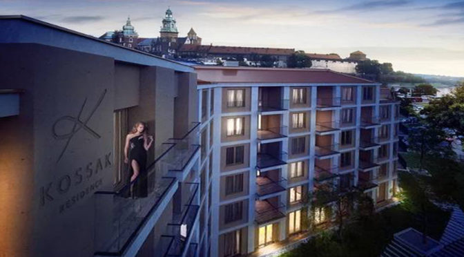 widok z tarasu na wawel przy ekskluzywnym apartamencie do sprzedaży Kraków