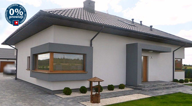 widok od strony ogrodu na ekskluzywną rezydencję na sprzedaż Piotrków Trybunalski