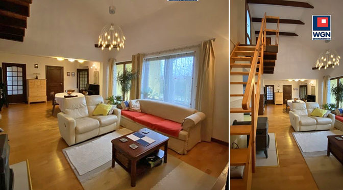 elegancki salon w luksusowej rezydencji na sprzedaż Gdańsk (okolice)