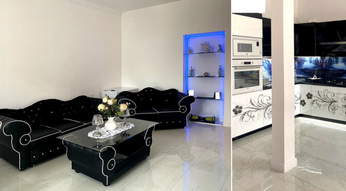 połączenie elegancki z nowoczesnością w salonie ekskluzywnego apartamentu do wynajęcia Inowrocław