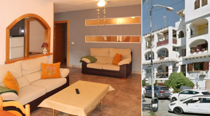 po lewej salon, po prawej apartamentowiec, w którym znajduje się oferowany do sprzedaży luksusowy apartament Costa Blanca, Orihuela Costa (Hiszpania)