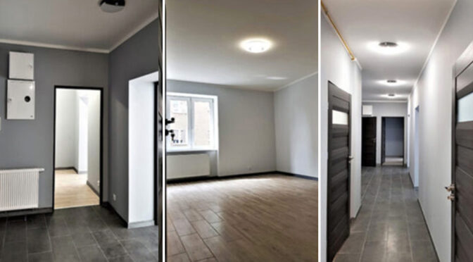 3 ujęcia nowoczesnego wnętrza luksusowego apartamentu na sprzedaż Poznań