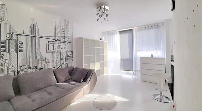 nowoczesny salon w ekskluzywnym apartamencie na wynajem Legnica (okolice)