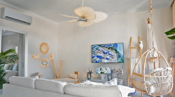słoneczne wnętrze ekskluzywnego apartamentu do sprzedaży Cypr (Tatlisu)