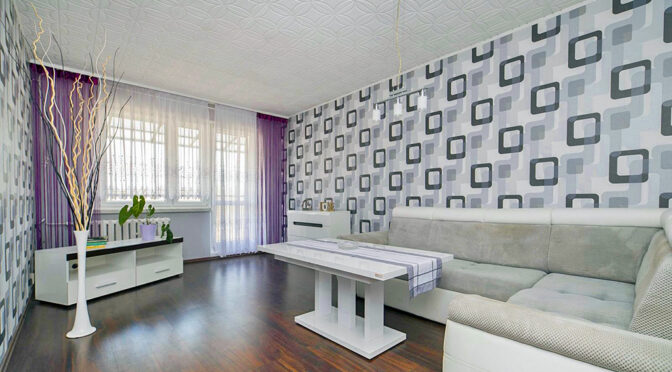 nowoczesny pokój dzienny w ekskluzywnym apartamencie do sprzedaży Katowice (okolice)