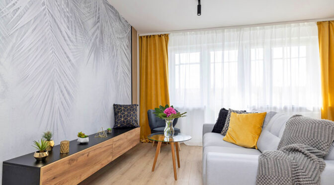 kameralny pokój dzienny w luksusowym apartamencie na sprzedaż Gdańsk