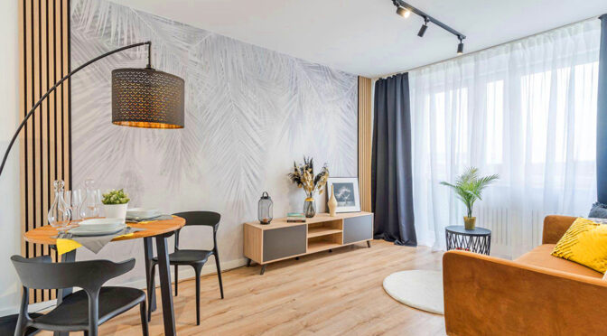 komfortowy pokój dzienny w luksusowym apartamencie do sprzedaży Gdańsk