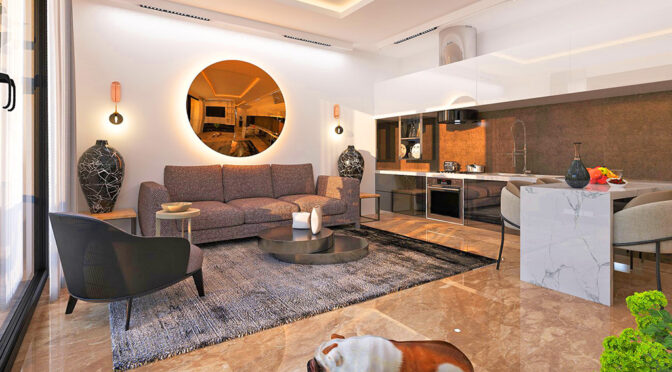śródziemnomorski design wnętrza ekskluzywnego apartamentu na sprzedaż Cypr (Iskale)